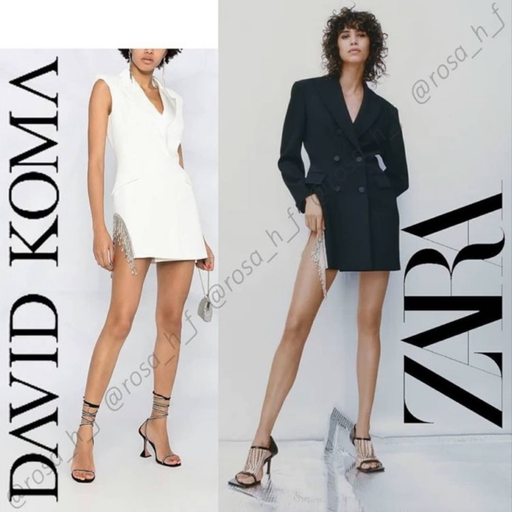 Zara limited edition blazer dress jewel trim - Picture 5 of 16